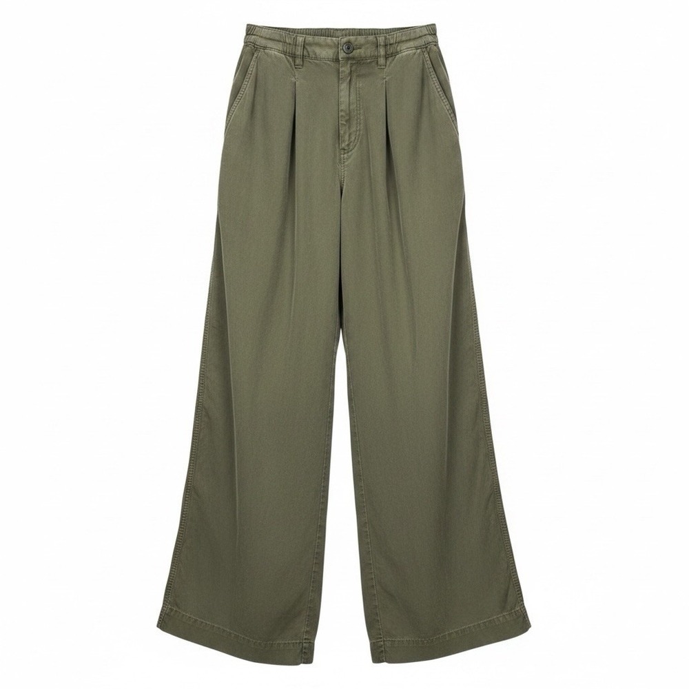 Aerie Women Size XS 100% Lyocell Soft Drapey Chill Wide Leg Pants Boho Olive